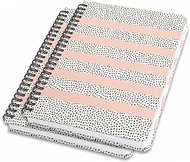 SIGEL Jolie JN600/2 Spiral Notepad, Bullet Journal, Approx. A5, Pack of 2, Dot Lining, 120 Pages, Pink/White