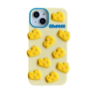 Zeallion Cheese Pattern 3D Soft Silicone Phone Case for [iPhone 11 12 13 14 15 16 Pro Max] Shockproo