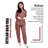 Oka Long Sleeve Scrub Ok Nurse Trust Wear Suit