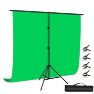 Puluz 2x2m T-shape Photo Studio พื้นหลังรองรับการยืนชุดแบ็คบาร์แบ็กแบ็กแบ็กบาร์พร้อมคลิป (สีเขียว)
