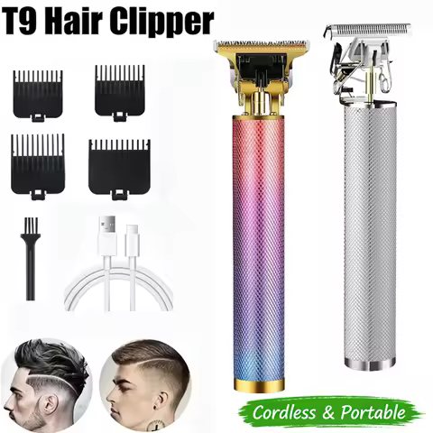 2026 New T9 Hair Trimmer, Professional Shaver Clippers for Men, 0mm Bald Fade Trimming Machine, USB 