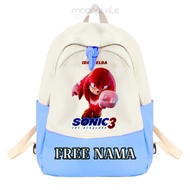 Moonpixie Kids - Sonic 3 Idris Elba Children's Backpack Free Name Backpack for Kindergarten and Elem