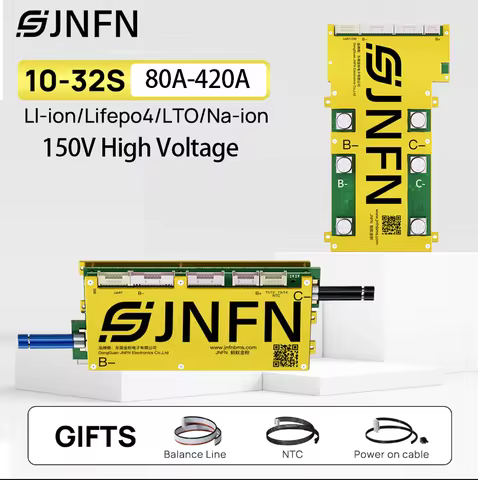 JNFN ANT BMS 10-32S 150V Li-ion Lifepo4 Smart BMS 16S 48V 20S 60V 30S 96V 400A 420A with BT UART CAN