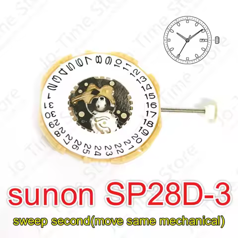 SP28 Movement Chinese Sunon SP28d-3 Movement Sweep Second Movement With Date Move Same Machinery Mov