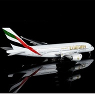 【Best Seller】A380Emirates Airline aircraft model with wheels and lights, simulating civil aircraft