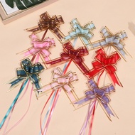 10pcs Pull Bow Ribbons Flower Wrappers Wedding Events Birthday Decoration Car Packing Plastic Flores Party Decor DIY