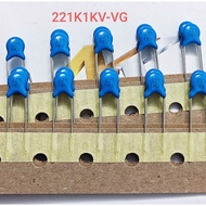 (Combo of 10) New genuine paper blister 221 1KV high voltage ceramic capacitor (combo)