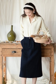 秋季復古長袖 polo 翻領針織衫