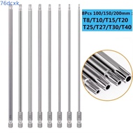 76DCXMY 8PCS Torx Screwdriver Bit Set, T8-T40 100mm 150mm 200mm Hex Head Allen Wrench Drill Bits Set