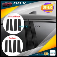 Honda HR-V Door Pillar Protector Sticker Piano Black Carbon Fiber Design HRV / VEZEL 2022-2024 Car Accessories Vacc Auto