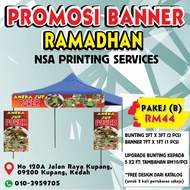 Pakej Combo Banner Bazar Ramadhan. Bunting khemah air balang sup makanan Baner Banting Minuman