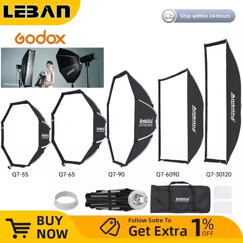 Ambitful 55cm 65cm 90cm 30x120cm Q7 Series Quick Release Octagon/Rectangle Softbox Bowens Mount for 
