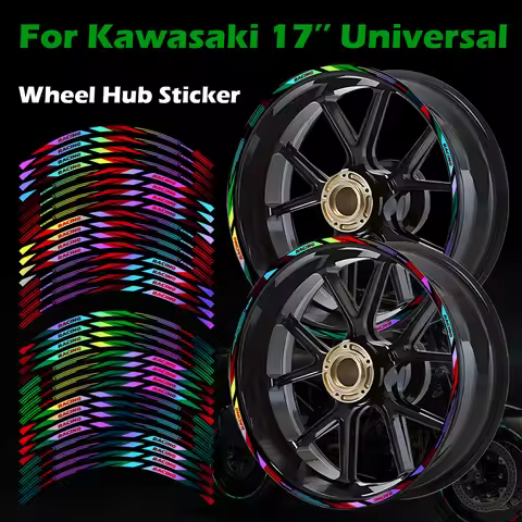 For Kawasaki Z900 Z750 Z650 Z800 Z1000 Z1000SX 17'' Universal Motorcycle Wheel Hub Stickers Laser Mo