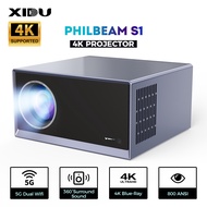 XIDU S1 Projector 4K Android Native Full Hd 1080P 800 Ansi Lumens Bluetooth 5.1 4D Keystone 5G WiFi Daylight Outdoor Home Theater