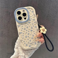 LAYAR OPPO Blue Flower Case All Screen Phone Case Suitable for A3S/A15/A16/A17/A9/A94/A53/A54/A55/A5