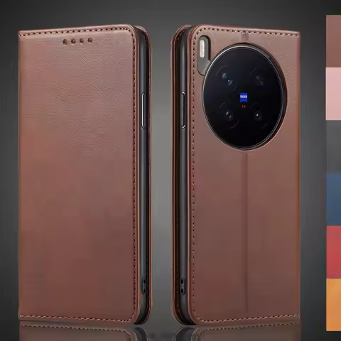 Magnetic attraction Leather Case for Vivo X300 Pro 6.78" Holster Flip Cover Case Wallet Phone Bags C