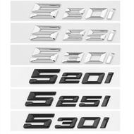 New Glossy Black Chrome Silver 3D Letters Numbers 520i 525i 530i Emblem for Car Trunk Sticker