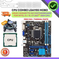🇲🇾【CHEAPEST】CPU COMBO LGA1155 ASUS | GIGABYTE M-ATX Motherboard | H61 Chipset | i3 i5 i7 2nd / 3rd G