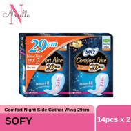 Sofy Side Gather Comfort Night Wing 29cm (14pcs x2 )