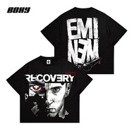 KATUN Medium Clothing T-shirt Oversize Fit Boxy Front Back Eminem Recovery black music T-shirt cotto
