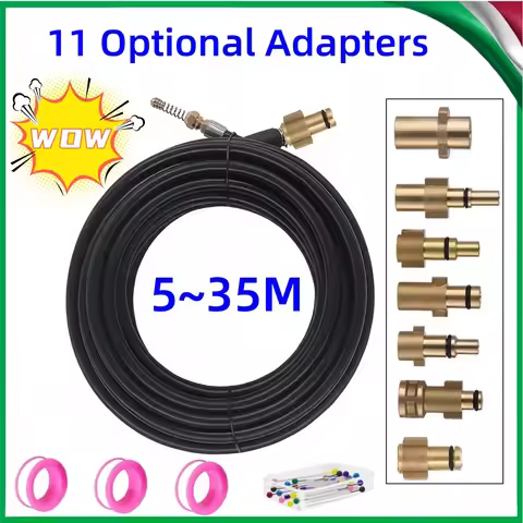 5~35m 5800PSI Pressure Washer Drainage Cleaning Hose Pipeline Dredging Cleaning Tool Kit Sewage Clea