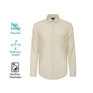G2000 Men's Beige Shirt SMART FIT Style Long-Sleeved Non Iron