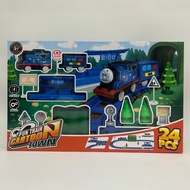 Toy Train Thomas With Tracks Cartoon With Charcoal 1set Contains 24 Parts.