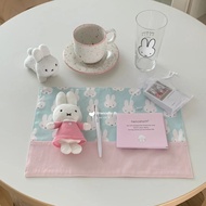 Bàn Trang Trí Bằng Vải Lanh Cotton Dễ Thương Miffy Rabbit Phong Cách Nhật Bản Cho Phòng Ký Túc Xá Bà