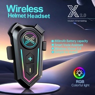 X10 Motorcycle Headset E1 Helmet Intercom Headset with CVC Noise Cancellation Stereo Music IPX6 Wate