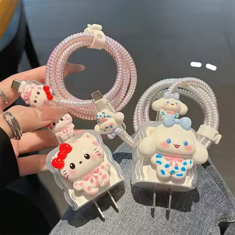 Charger Protector Cover For Apple Charger 18W 20W Silicone Case Cable Winder For iPhone 16 15 Power 