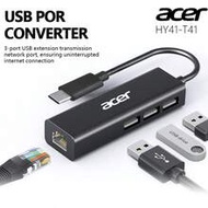 Acer 4-In-1 Type-C Adapter, RJ45 Ethernet Port, 3 USB Data Ports, 10Gbps Ethernet Hub Splitter For L