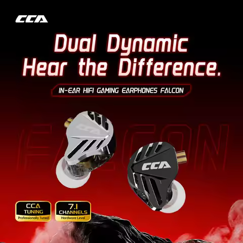 CCA Falcon Double-action In-ear Wired Game E-sports Headset 7.1-channel FPS Exclusive Listening Iden