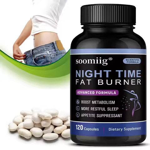 Nighttime Fat Burner Capsules 120pcs with Melatonin & White Kidney Bean, Boost Metabolism, Appetite 
