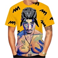2026 New New Rapper Tupac Shakur 2pac 3D Printing T Shirt Men's Women's Short Sleeve T Shi