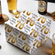 3pcs Custom 30th 40th 50th 60th Birthday Gift Wrapping Paper Party Gift Wrapping Paper with Text for