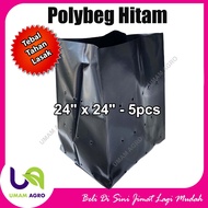 Thick UV Polybag Fertigasi Polibag Hitam Nursery Plantation Bag Tahan kuat lama polibeg polybeg 24x2