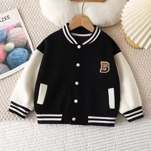 Boys Girls Baseball Coat Baby Letter Jacket Spring Autumn New Clothes Girls Fashion Casual Sports Ou