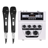 MF-8 Mini Sound Audio Mixer Stereo Echo Mixers Dual Mic Inputs Support BT Recording MP3 Function wit