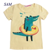 shop 2019 Children s Cartoon Crocodile Funny T Shirt Baby Boys Summer Tops Short Sleeve T-shirt Kids