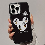 Casing for iPhone 15promax 11Promax 14promax 13Promax 14 15 11 13Pro x xs max 8plus 12Pro 7plus Mickey Mouse Cartoon Pattern Metal Photo Frame Shockproof Soft Case