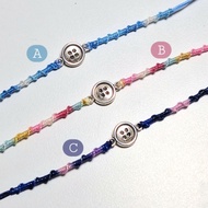 Button with half knot shine string bracelet | Half knot macrame bracelet | Simple bracelet | Handmad