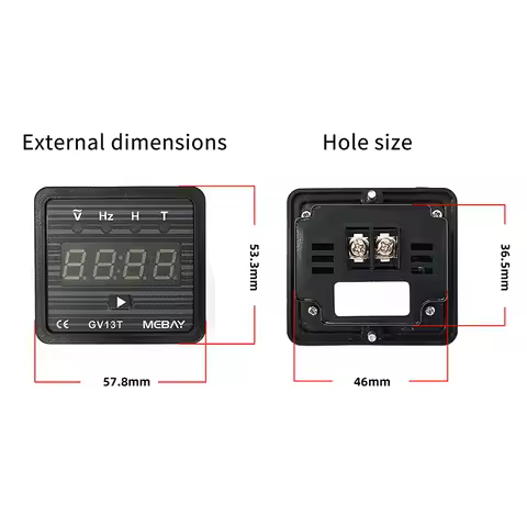 Frequency Hour Test Panel Meter AC220V AC380V GV13T Diesel Generator Digital Display Instrument Volt