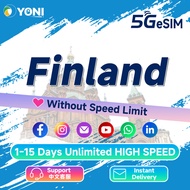 Finland eSIM 1-10GB Unlimited 5G Data | Instant Email Delivery | High Speed Travel 芬兰无限流量上网卡 | Yoni