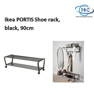 PORTIS Shoe rack, black, 90cm - IKEA