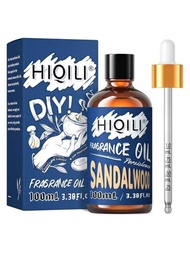 Hiqili 檀香香氛油,100ml/3.38 Fi.oz.純粹精油,適用於diy香水、汽車、家庭、旅館擴香器、加濕器、噴霧器、持久芳香燭和肥皂