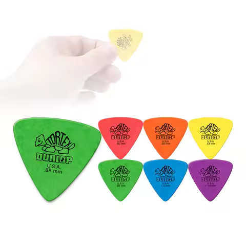 Dunlop 431R Tortex Triangle Guitar Picks 6 Pack 0.5/0.6/0.73/0.88/1.0/1.14mm for Acoustic Electric G