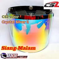 CS2 Original Crystal Visor Siang Malam 3 Button Visor MHR MS88 SGV 99 APOLO Steng Helmet Cermin Topi