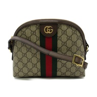 GUCCI 肩背包斜背包 GHW 499621 皮革 棕色 米色 二手女式