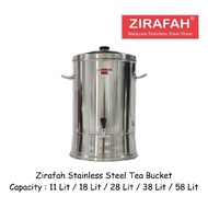 Zirafah Stainless Steel Tea Bucket Water Dispenser Cooler Tong Bekas Air (11L 20cm/18L 24cm/28L 30cm/38L 35cm/58L 40cm)