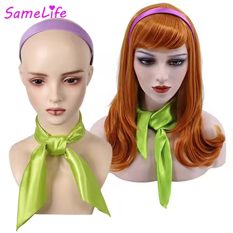 Daphne Hairband Square Scarf Neckerchief Wigs Cartoon TV Sicoob Cosplay Fantasy Accessories Adult Wo